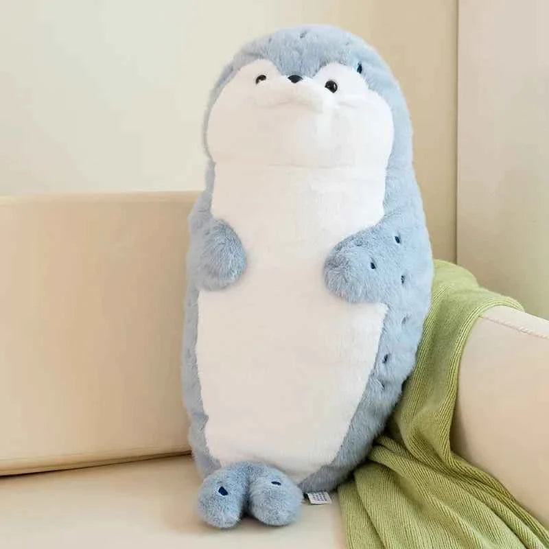 Cute Sea Otter/Blue Seal Plush Pillow (15.0/26.4 in) - Soft Sea Animal Doll Gift